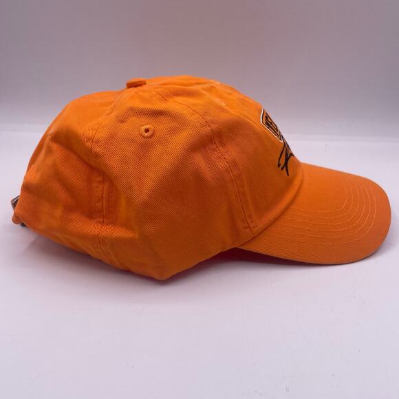 Yellow Racing Hat Cap Orange Canvas Adjustable Mens Unisex - Picture 3 of 6